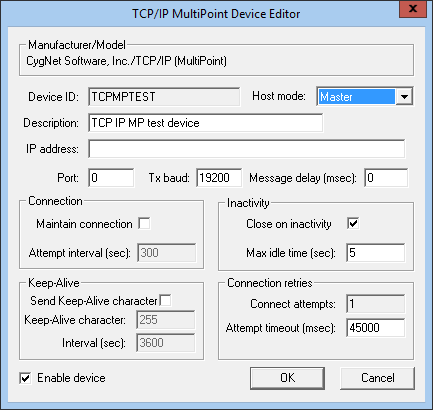 TCP/IP MultiPoint EIE Device Editor